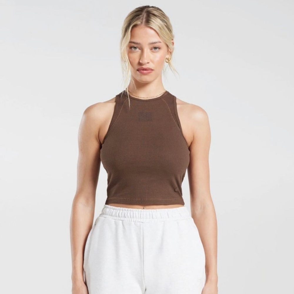 New Gymshark cotton rib midi tank